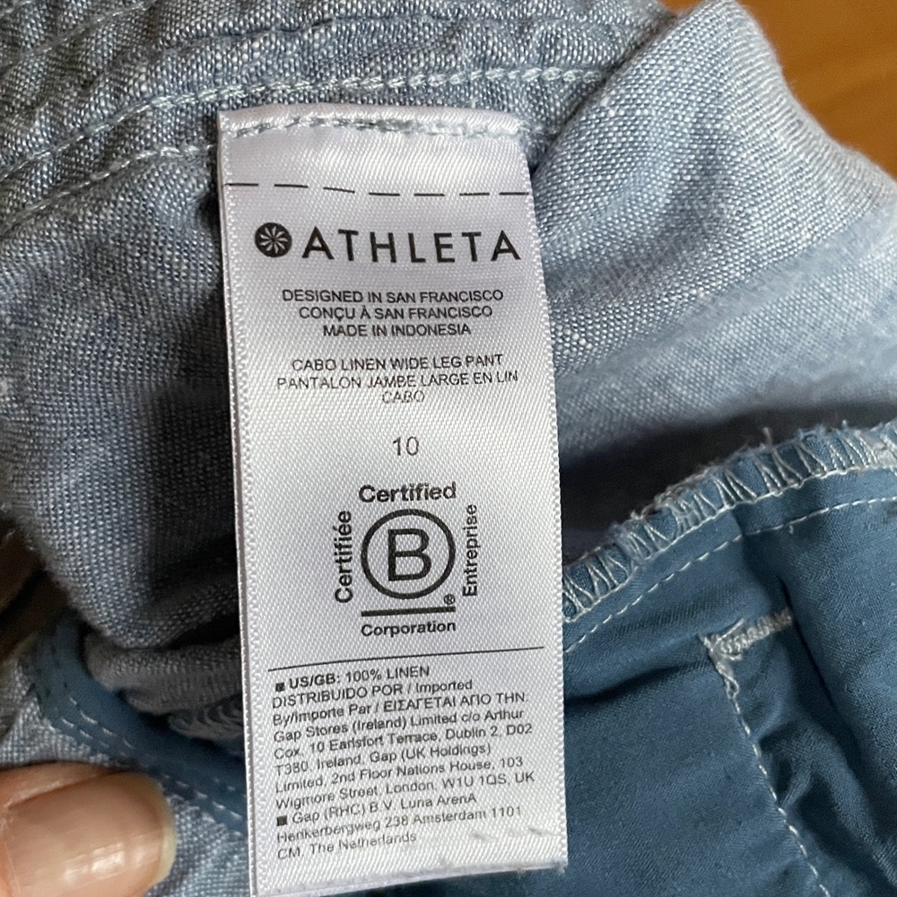 Athleta Cabo Linen Wide leg sz 10 - Picture 14 of 14